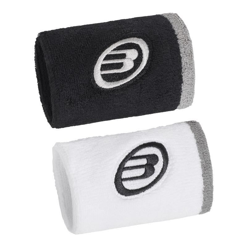Muñequeras Bullpadel BPMU266 I Blanco Negro 2 Unidades