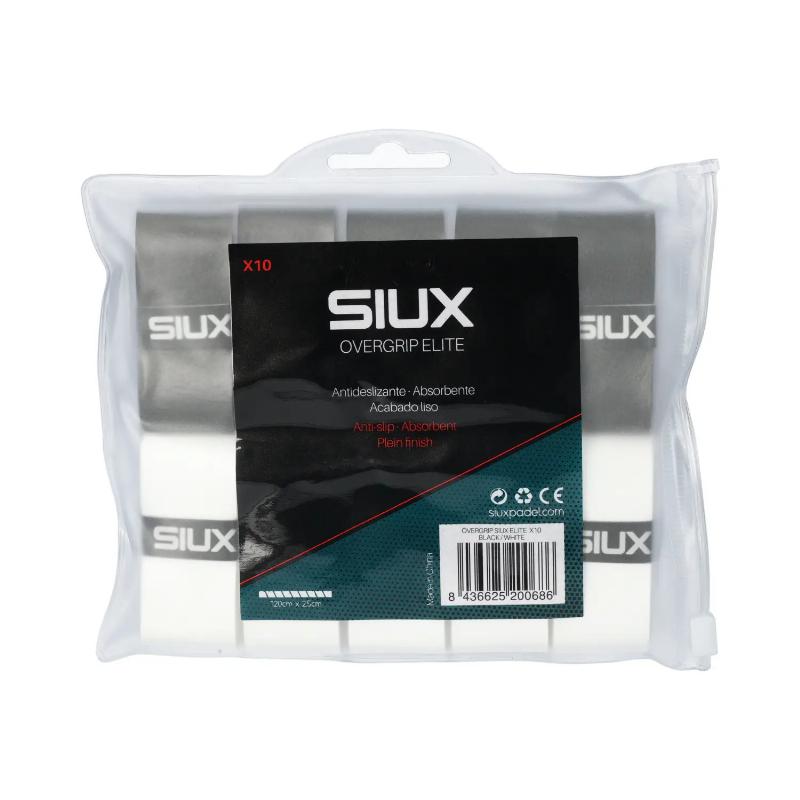 Overgrips Siux Elite Blanco Negro 10 Unidades