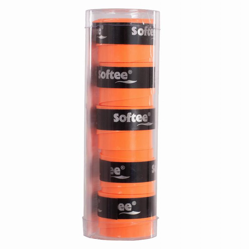 Overgrips Softee Tech Lisos Naranja Fluor 5 Unidades