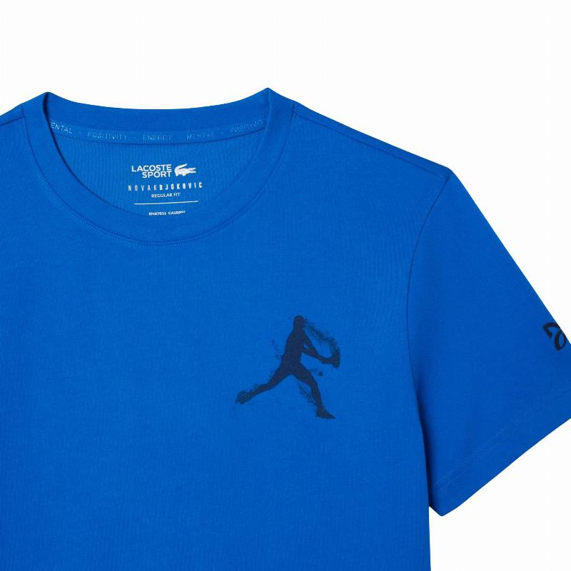 Pack Camiseta Lacoste Novak Djokovic Azul y Gorra Marino