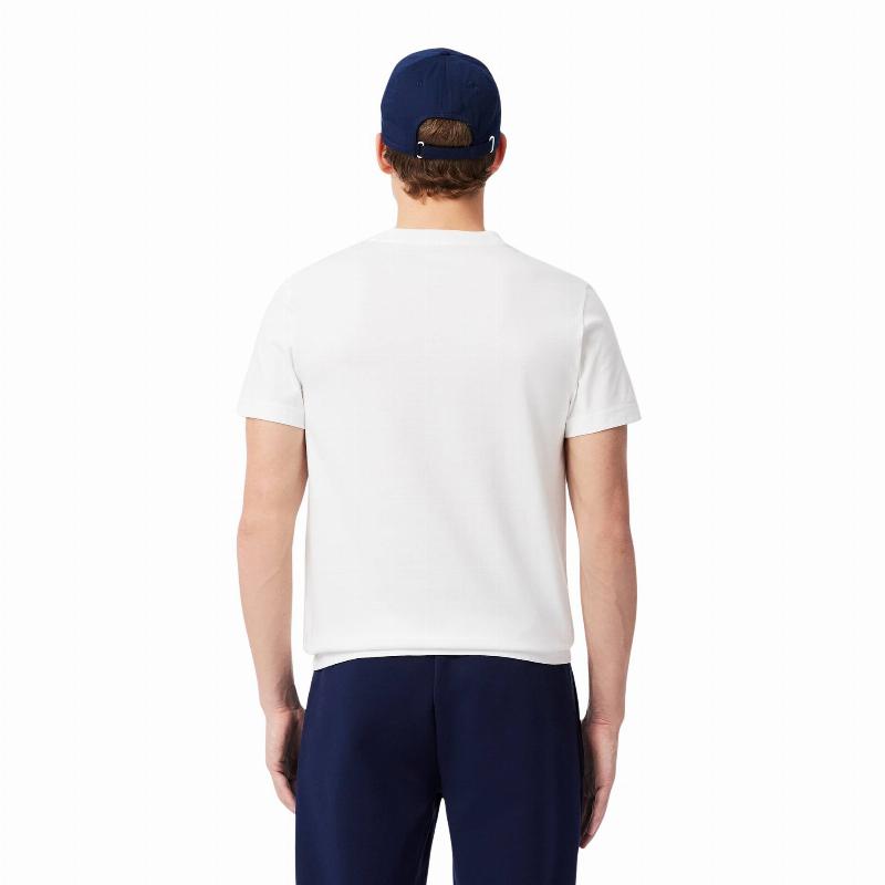 Pack Camiseta Lacoste Novak Djokovic Blanco y Gorra Marino