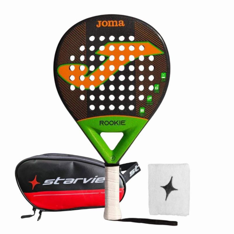 Pack Pala Joma Rookie Negro Naranja con Nececeser y Munequera