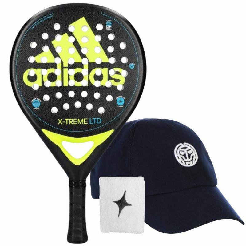 Pala Adidas X-Treme Negro Lima con Gorra y Muñequera