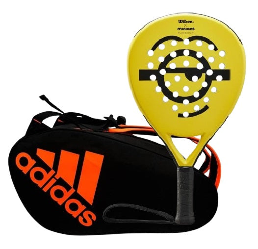 Pala Wilson Minions Face Blade Junior y Paletero Adidas Naranja