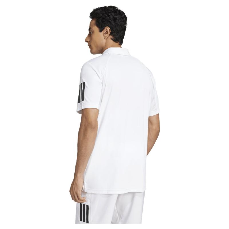Polo Adidas Club 3 Stripes Blanco Negro
