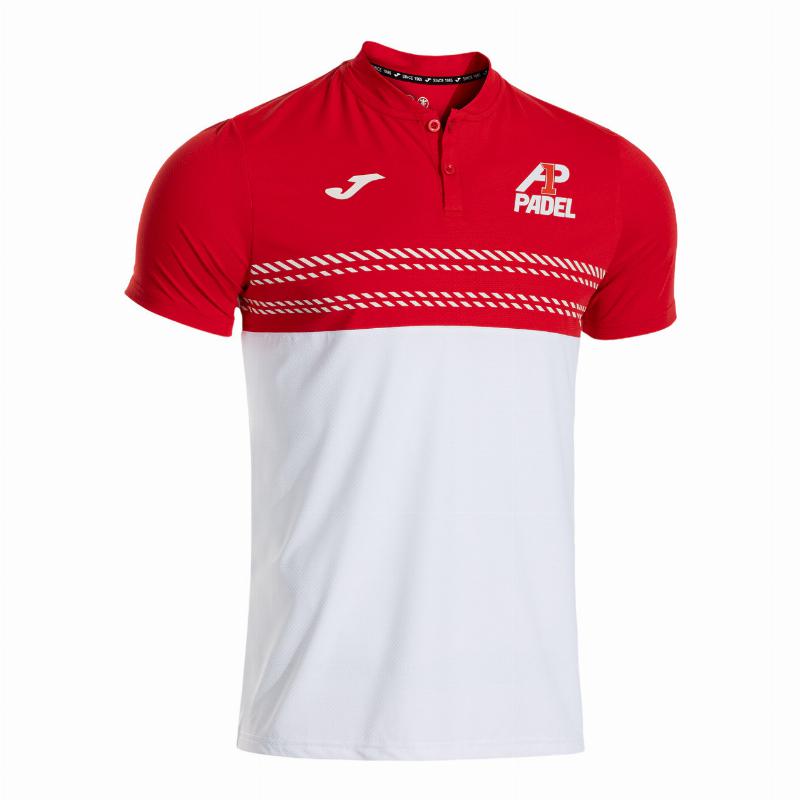 Polo Joma A1 Padel Blanco Rojo