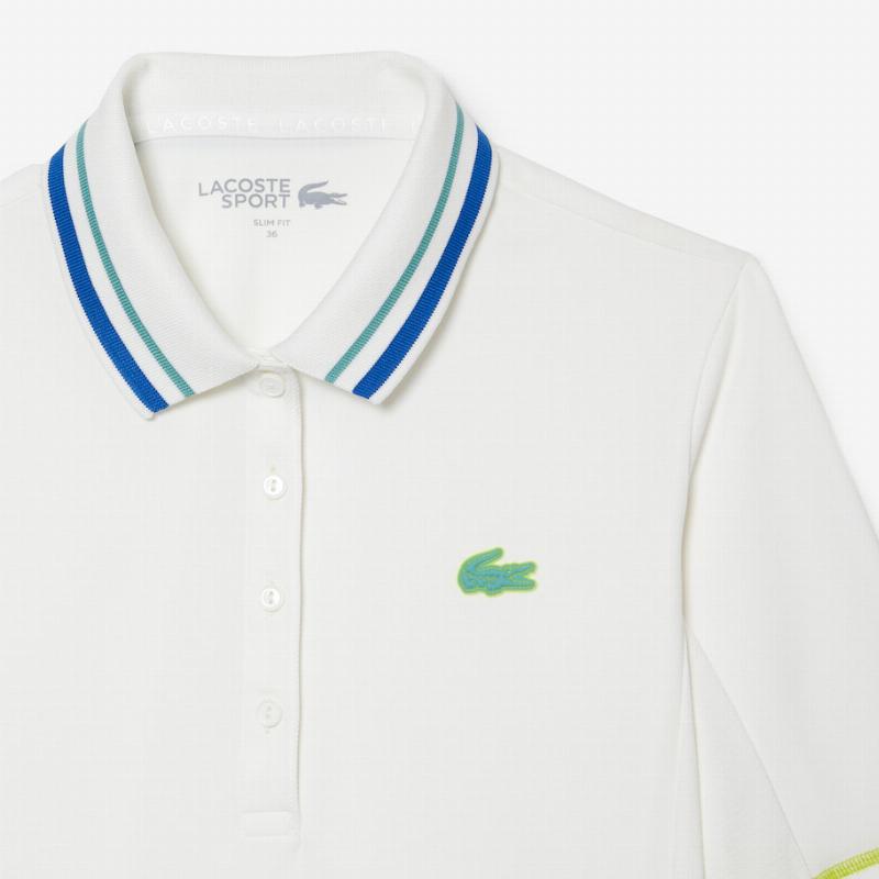 Polo Lacoste Ultra Dry Blanco Mujer