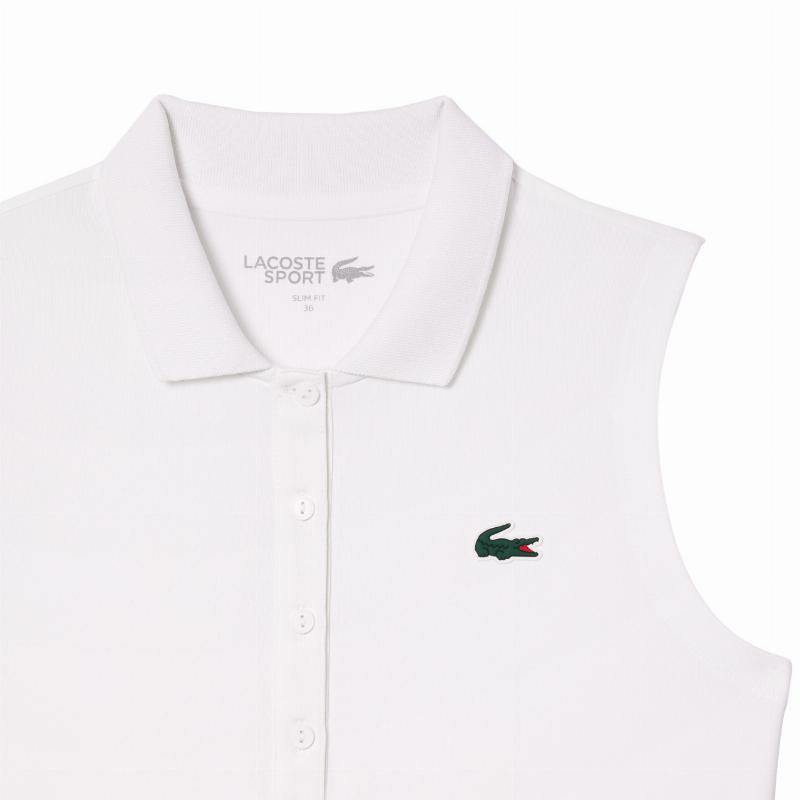 Polo Lacoste Ultra Dry Blanco Mujer