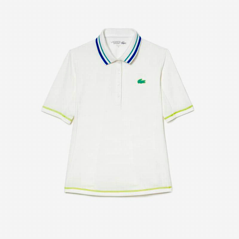 Polo Lacoste Ultra Dry Blanco Mujer