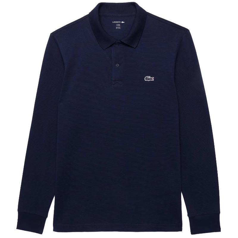 Polo Manga Larga Lacoste Regular Fit Algodon Azul Marino