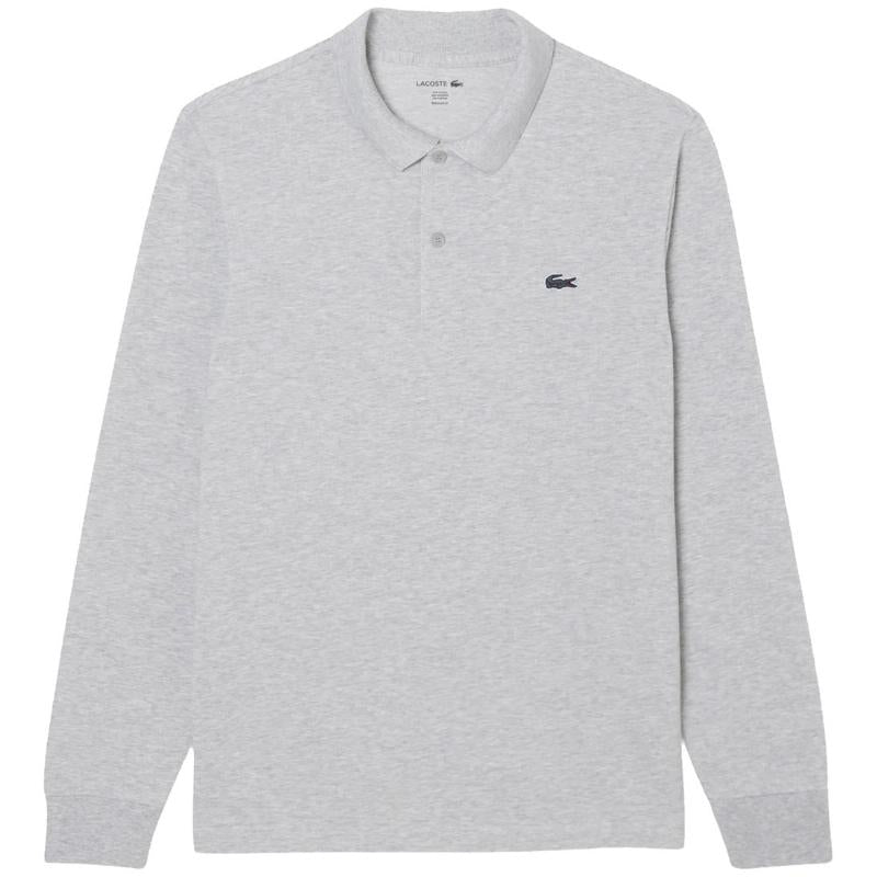 Polo Manga Larga Lacoste Regular Fit Algodon Gris Vigore