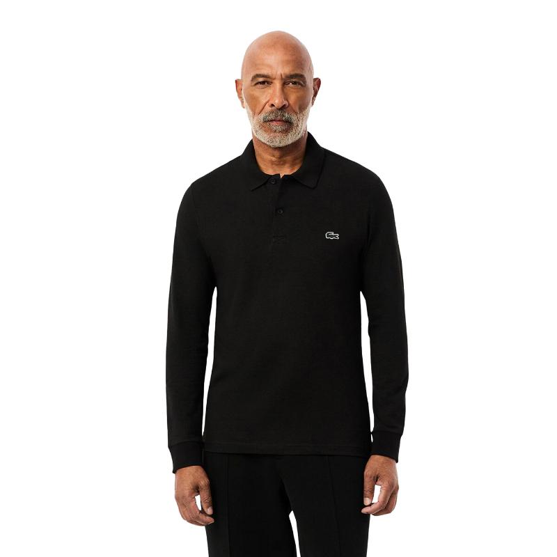 Polo Manga Larga Lacoste Regular Fit Algodon Negro
