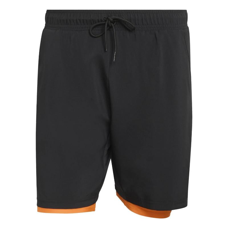 Short Adidas Club 2 En 1 Negro Naranja