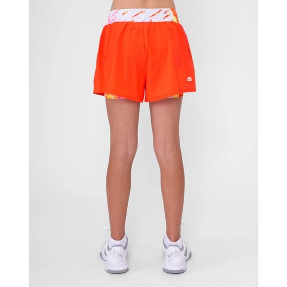 Short Bidi Badu Wild Arts stampato 2en1 Orange Mix Junior