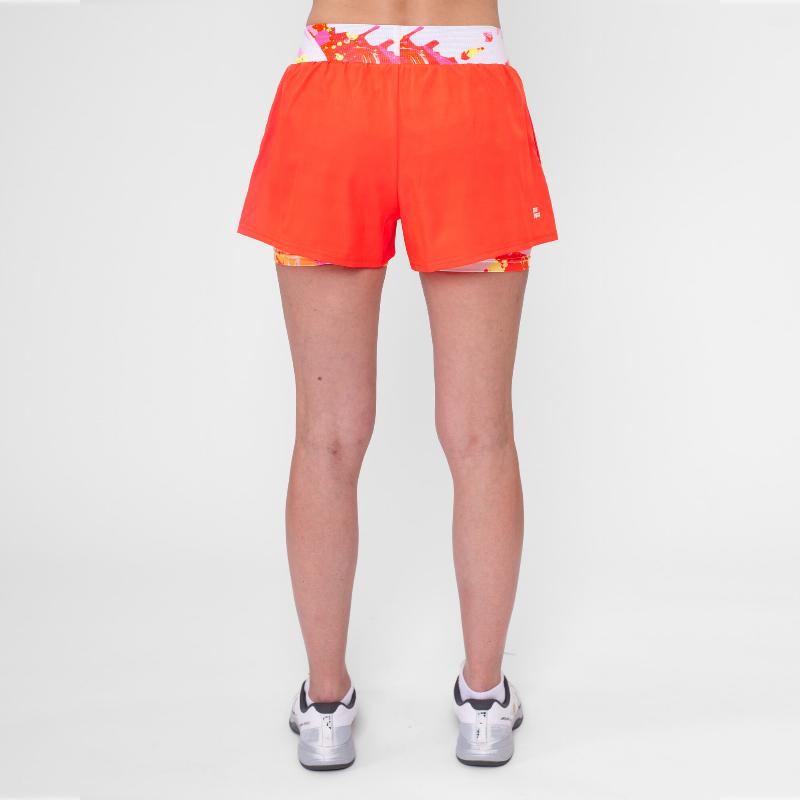 Short Bidi Badu Wild Arts Printed 2In1 Orange Mix