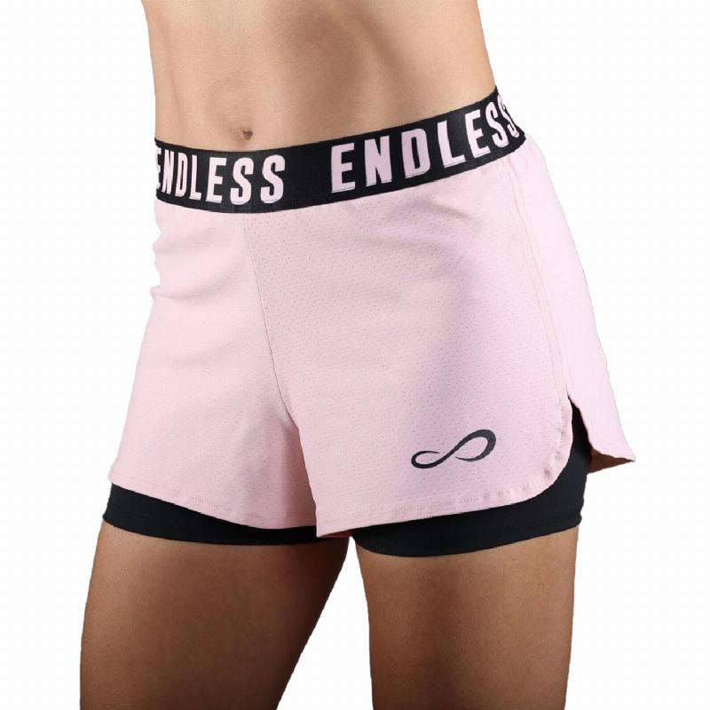 Short Endless Tech Iconic Rosa Cristal Mujer