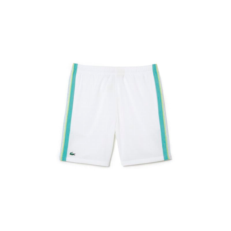 Short Lacoste Poliester Reciclado Blanco Verde