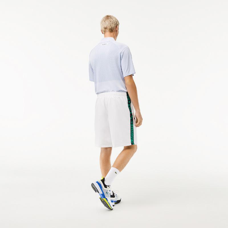 Short Lacoste Sport Green White Side stripes