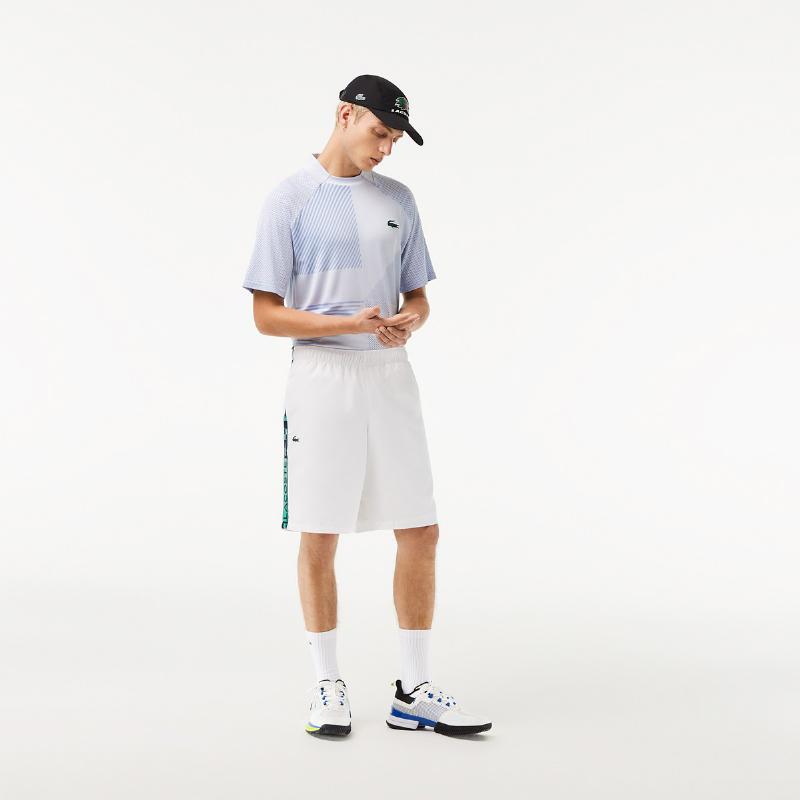 Short Lacoste Sport Green White Side stripes