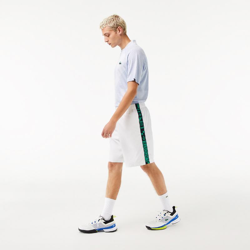 Short Lacoste Sport Green White Side stripes