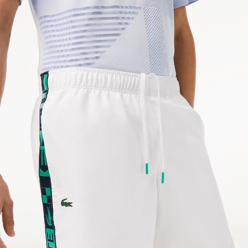 Short Lacoste Sport Green White Side stripes