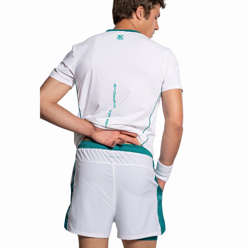 Short Nox Pro Blanco Verde Ivy