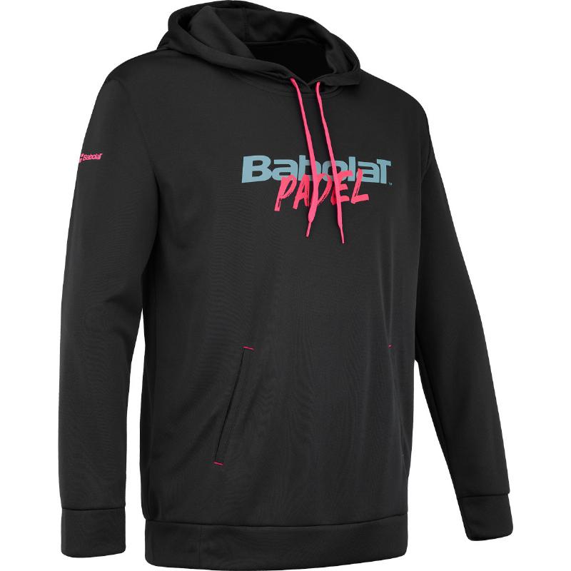 Sudadera Babolat Padel Hood Negro Rosa