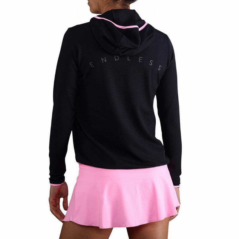 Sudadera Endless Breath Negro Rosa Gris