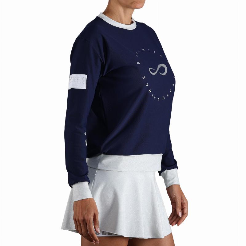 Sudadera Endless Inner Tech Azul Marino Plata