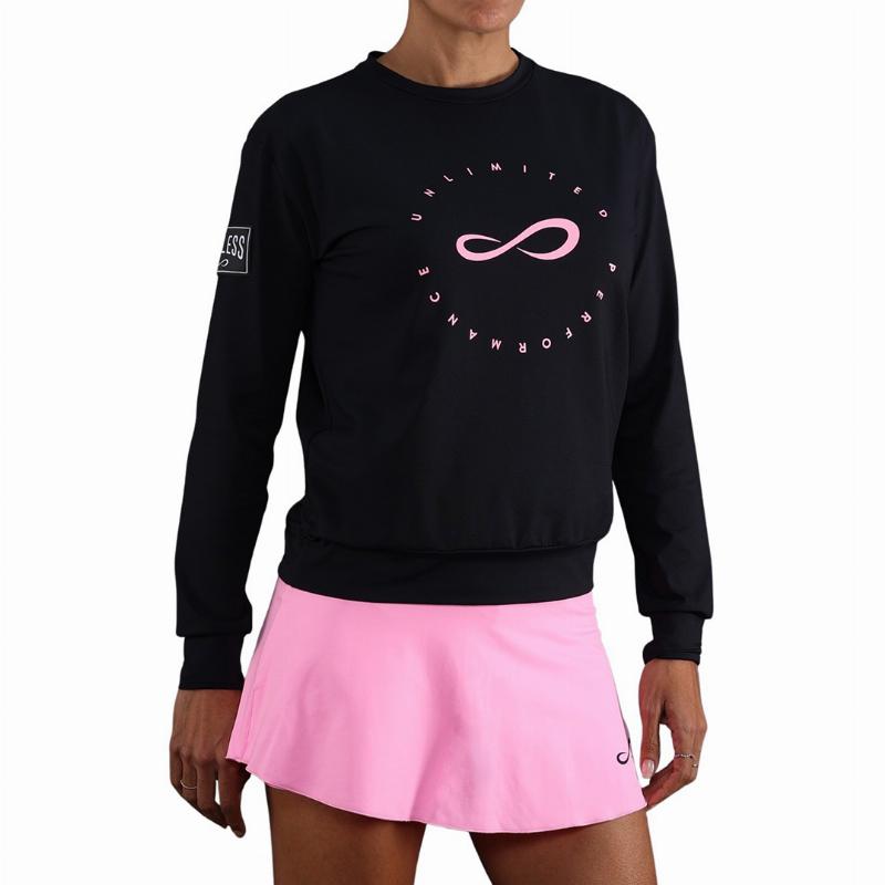Sudadera Endless Inner Tech Negro Rosa Blanco