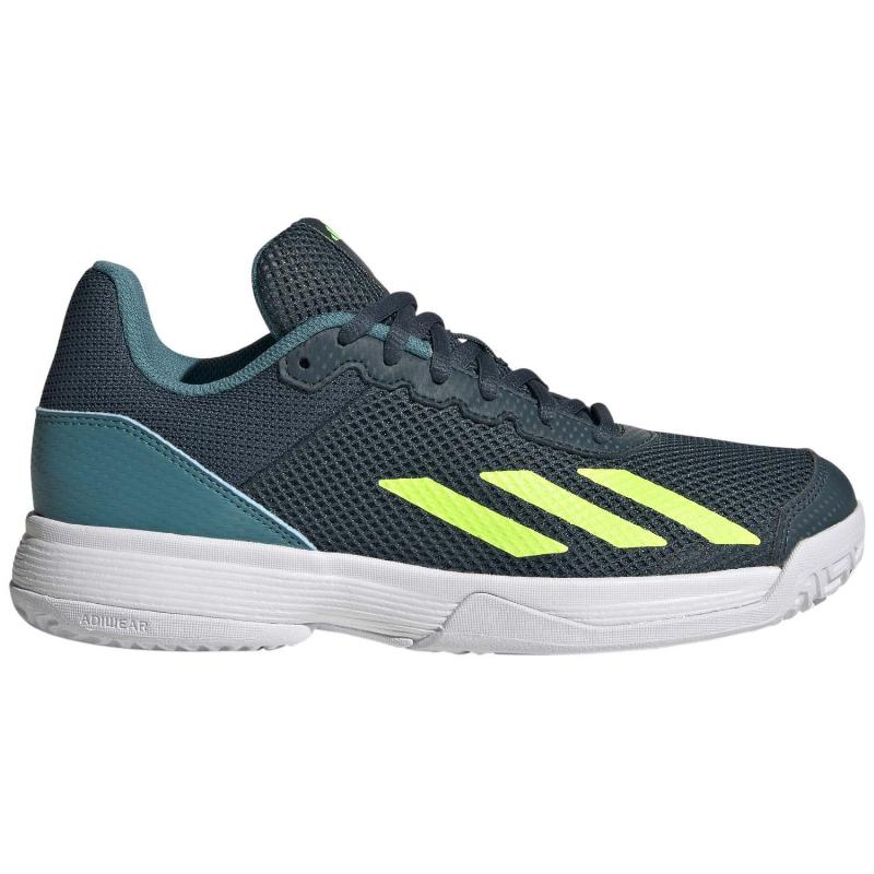 Sneaker junior di Black Green Black di Adidas Courtflash