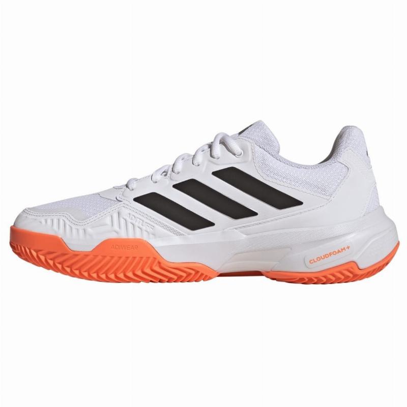 Chaussures Adidas CourtJam Control 3 Terre Battue Blanc Orange Noir