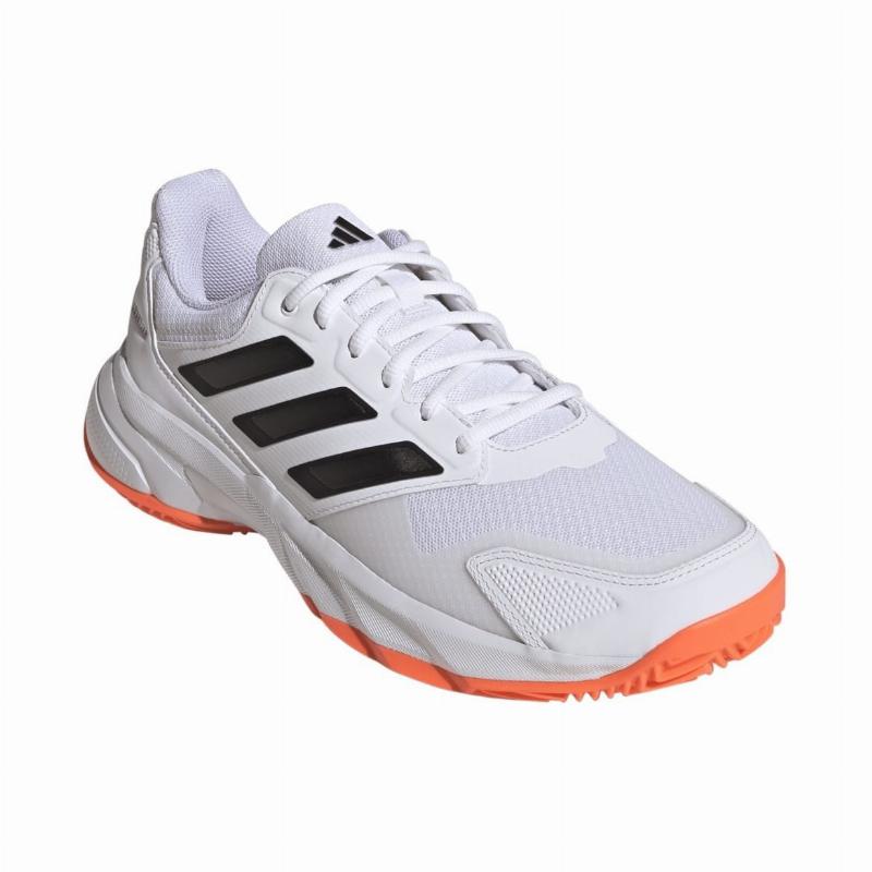 Chaussures Adidas CourtJam Control 3 Terre Battue Blanc Orange Noir