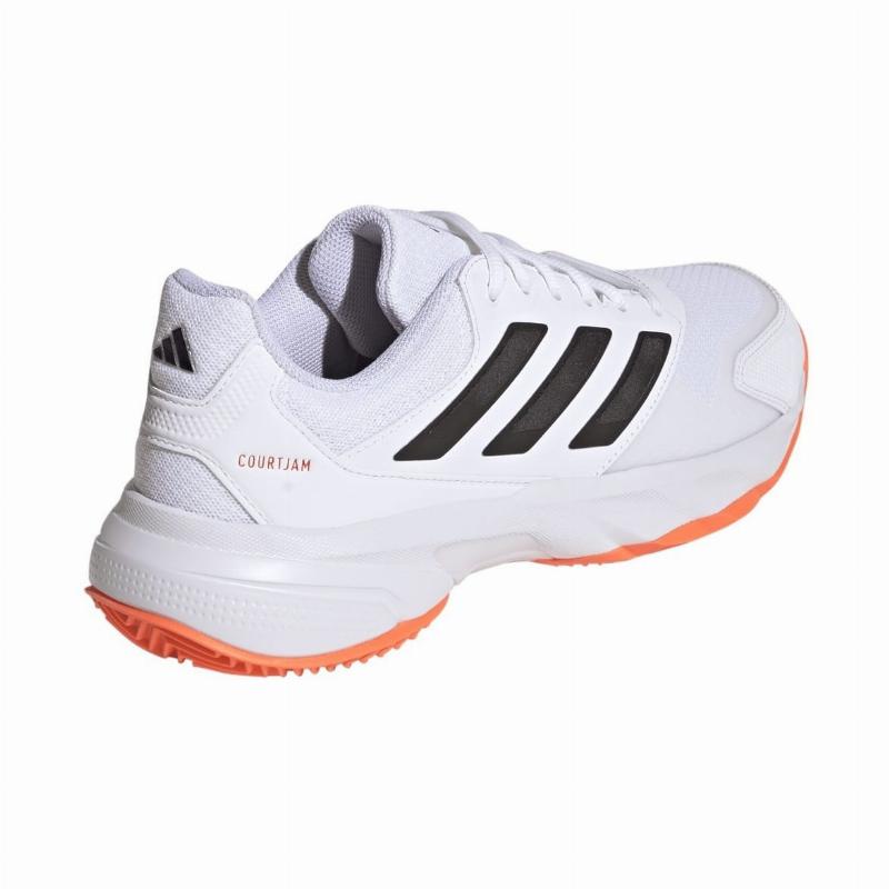 Chaussures Adidas CourtJam Control 3 Terre Battue Blanc Orange Noir