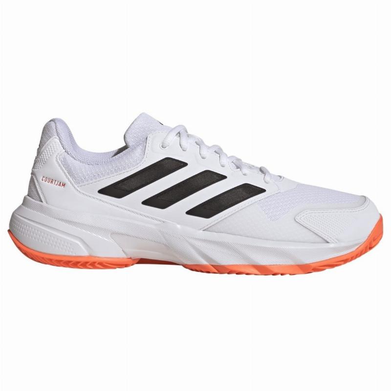 Chaussures Adidas CourtJam Control 3 Terre Battue Blanc Orange Noir