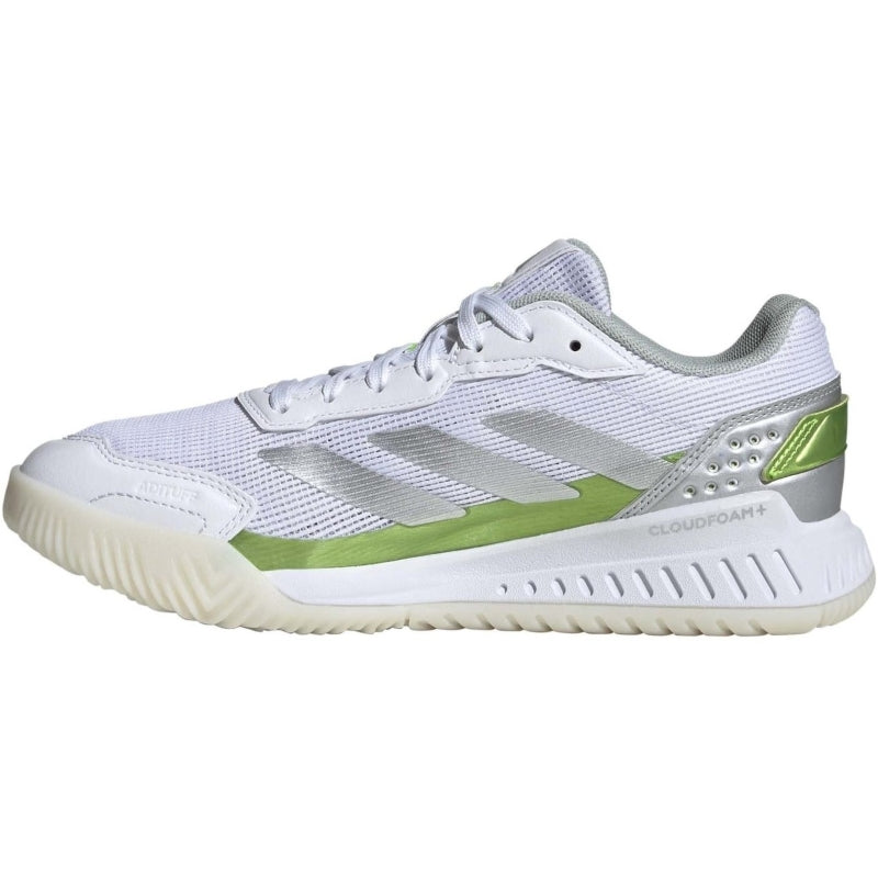 Zapatillas Adidas Courtquick Padel Blanco Plata Verde Mujer