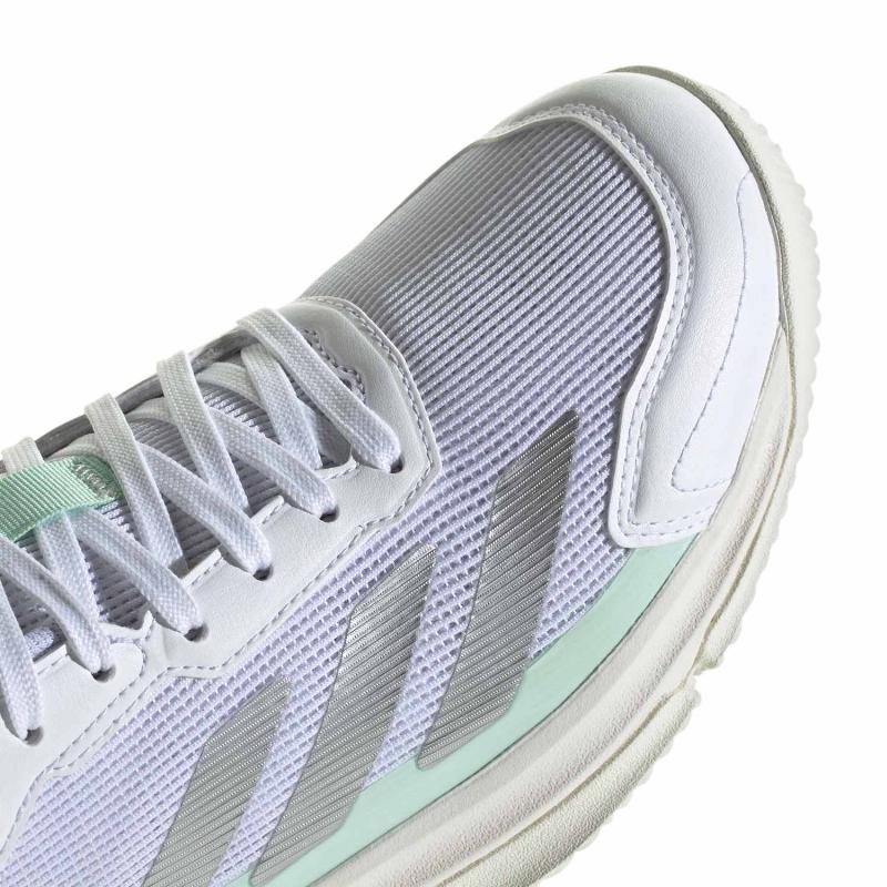Zapatillas Adidas Courtquick Padel Blanco Verde Menta Mujer