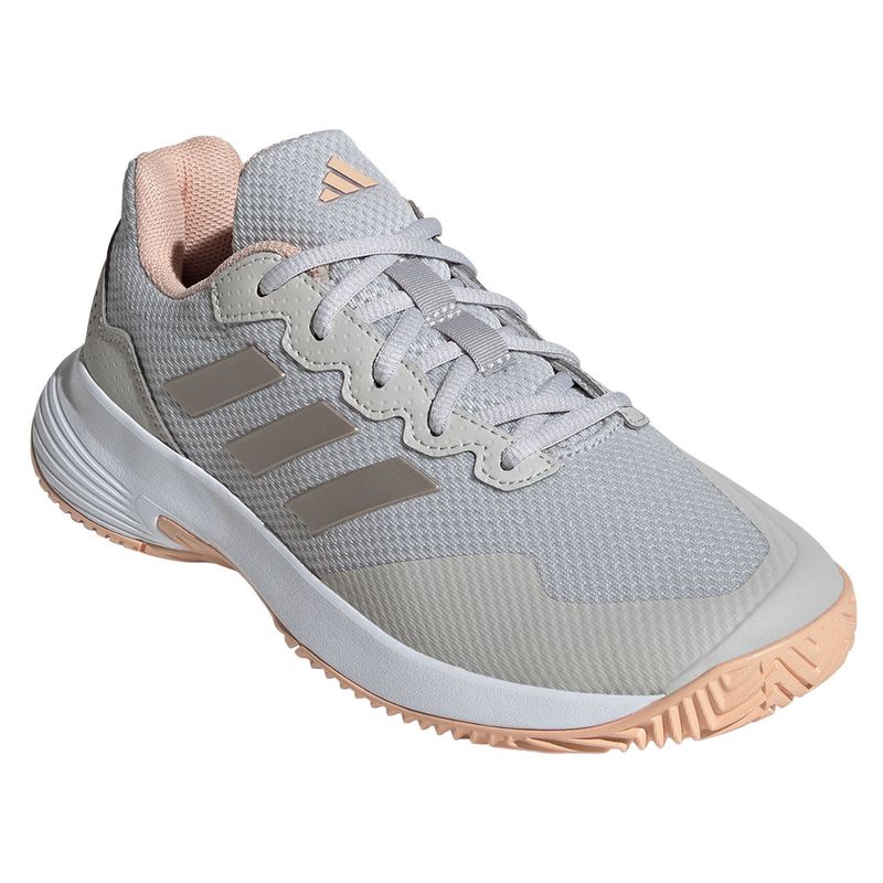 Zapatillas Adidas Gamecourt 2.0 Gris Metalizado Coral Mujer