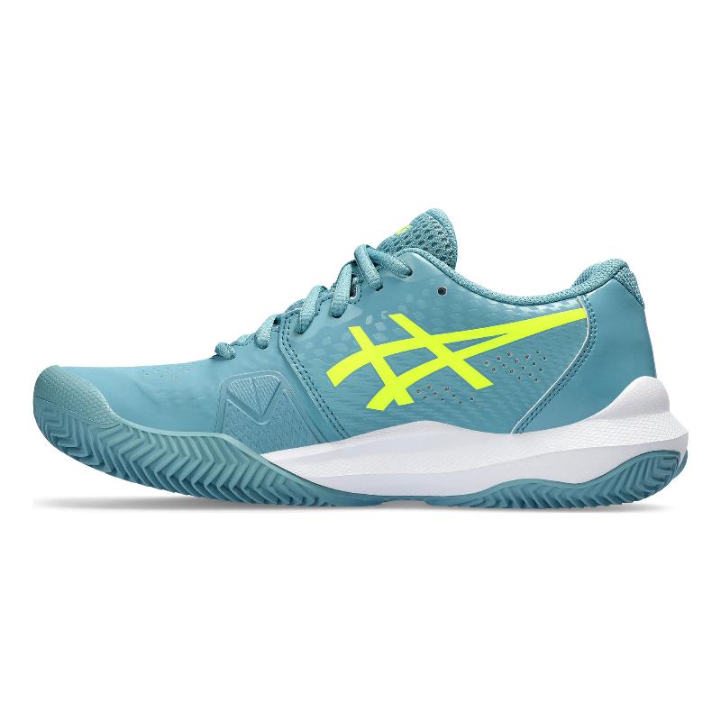 Zapatillas Asics Gel Challenger 14 Clay Gris Azul Amarillo Neon Mujer