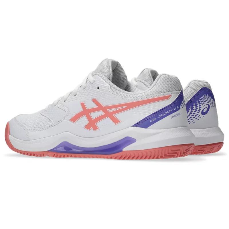 Zapatillas Asics Gel Dedicate 8 Padel Blanco Rosa Mujer