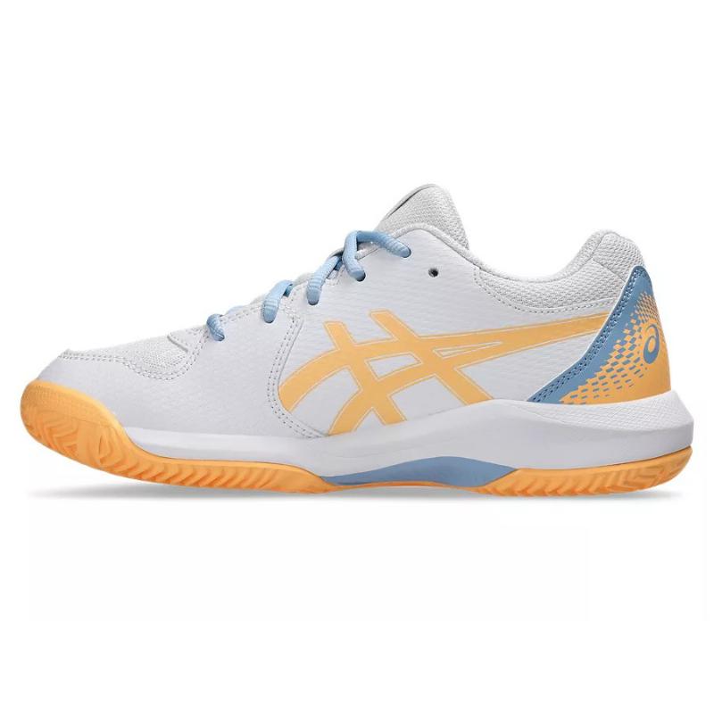 Zapatillas Asics Gel Dedicate 8 Padel GS Blanco Naranja Junior