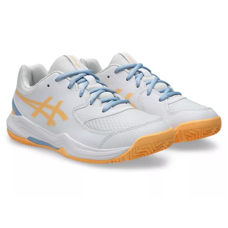 Zapatillas Asics Gel Dedicate 8 Padel GS Blanco Naranja Junior