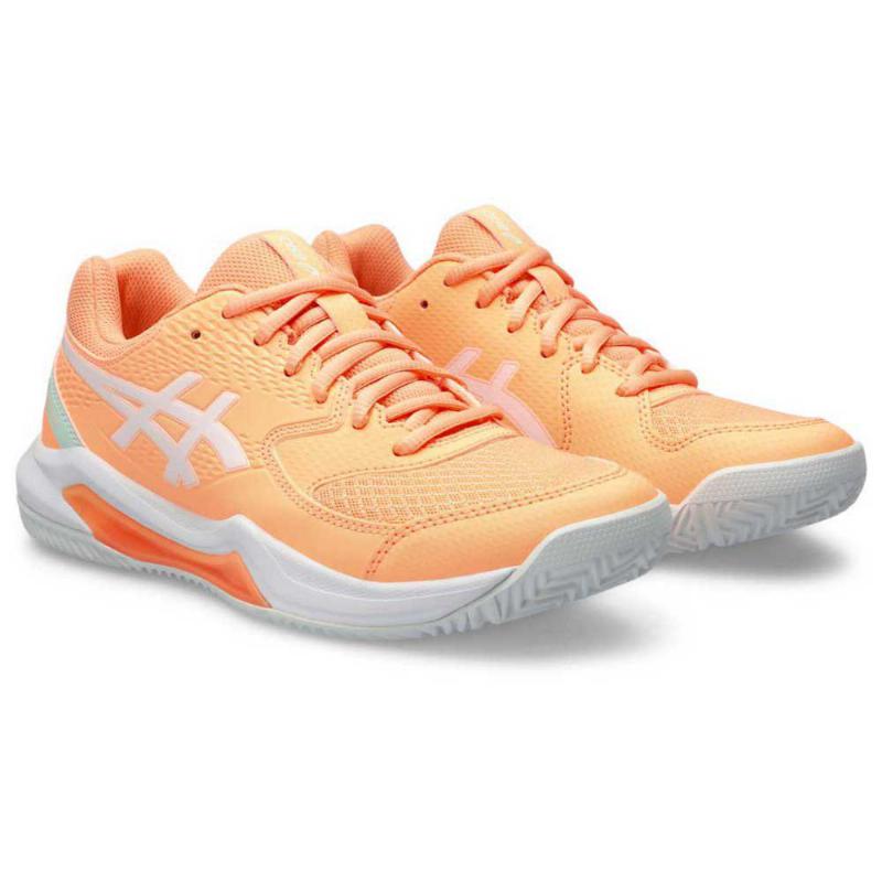 Gel asics dedicare scarpe 8 padel arancione donna bianca