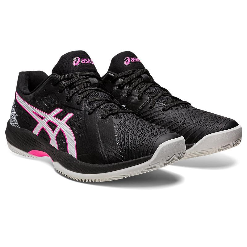 Asics Solution Swift FF Clay Shoes Black Pink Fluor