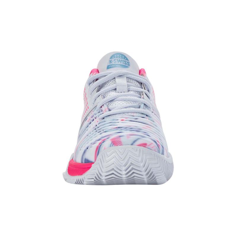 Zapatillas Kswiss Express Light 3 HB Padel Gris Blanco Rosa Neon Mujer