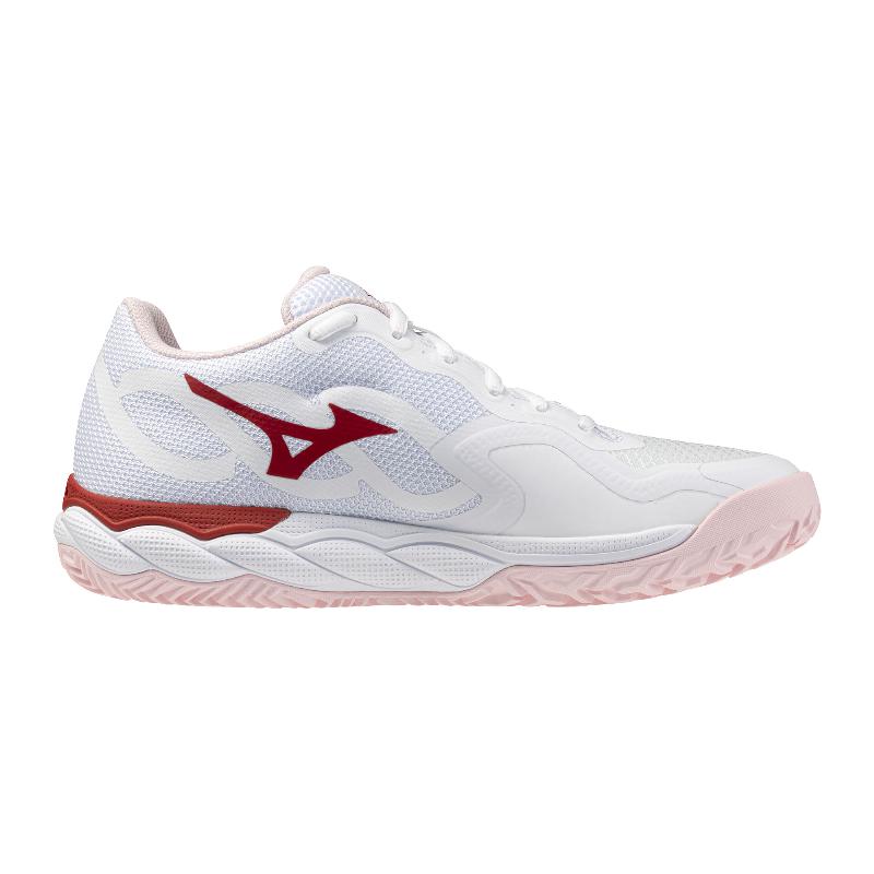 Zapatillas Mizuno Wave Enforce Court Clay Blanco Rojo Mujer