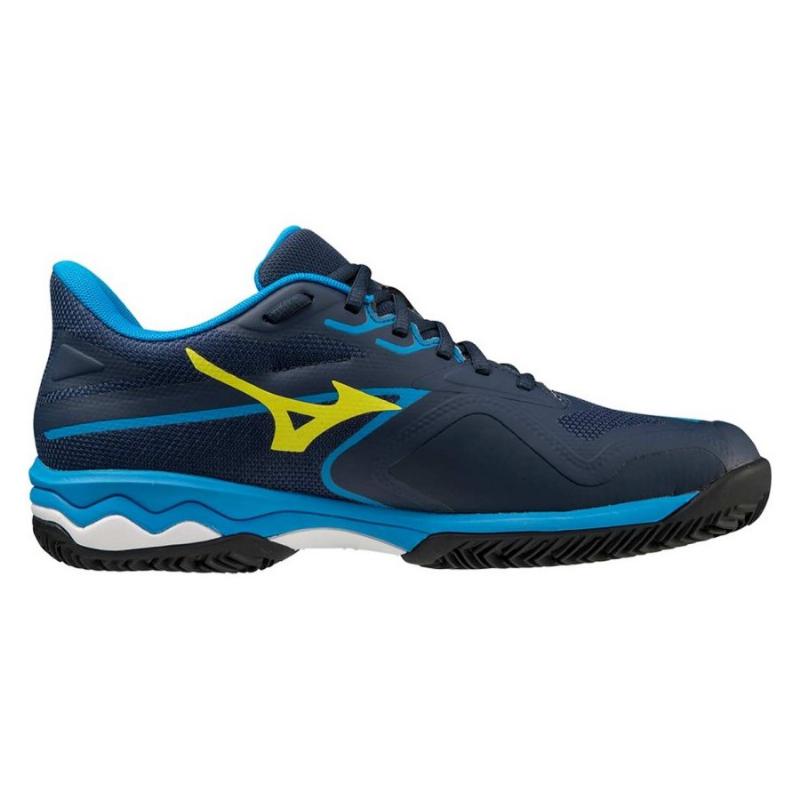 MIZUNO WAVE dépasser les baskets bleues jaunes de 2 cc