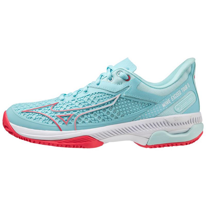 Mizuno Wave Exceed Tour 5 CC Turquoise White Women's Running Shoes