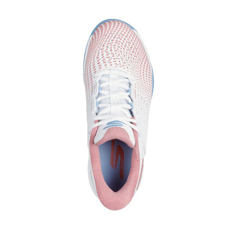 Zapatillas Skechers Viper Court Reload Blanco Rosa Mujer