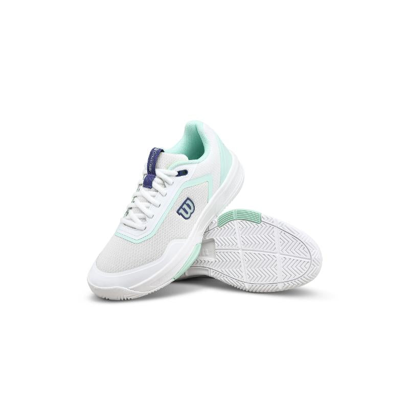 Baskets Wilson Courtglide blanches aigue-marine pour femmes